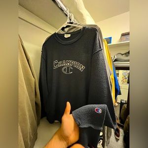 “Inside Out” Champion Sweatshirt. Size Medium Color Navy